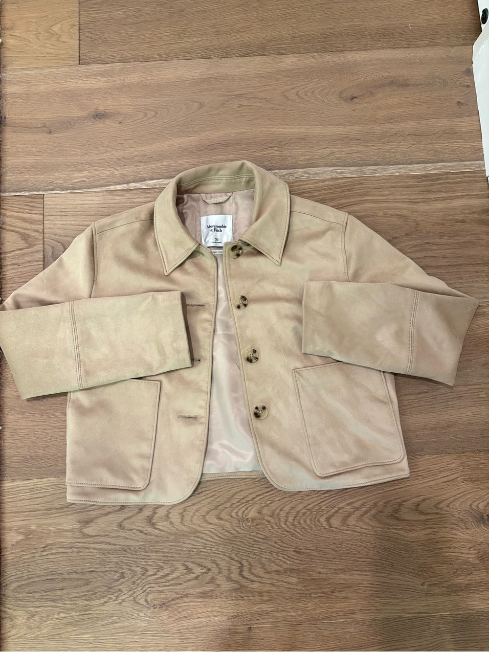 Abercrombie & Fitch Light Camel Vegan Suede Jacket